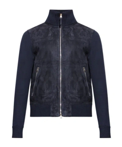 Tom Ford Zip-front Padded Bomber Jacket In Blue