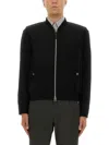 Tom Ford High Collar Zip Sweatshirt With Ribbed Detailing In Black