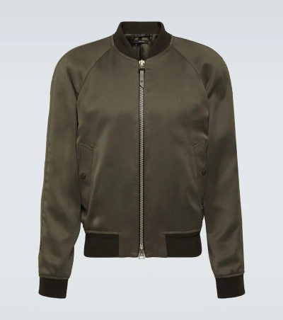 Tom Ford Zip-up Bomber Jacket In Brown