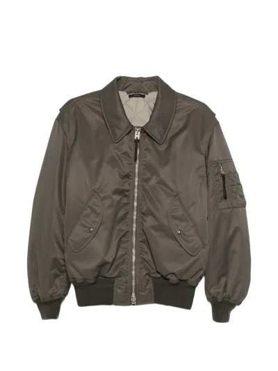 Tom Ford Zip-up Collared Bomber Jacket In Brown