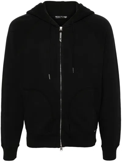 Tom Ford Cotton Zip-up Hoodie In Black