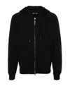 Tom Ford Slim-fit Cotton-blend Jersey Zip-up Hoodie In Black