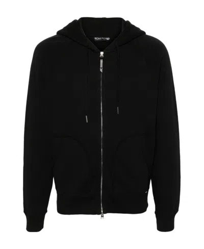 Tom Ford Cotton Zip-up Hoodie In Black