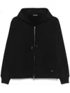 Tom Ford Slim-fit Cotton-blend Jersey Zip-up Hoodie In Black