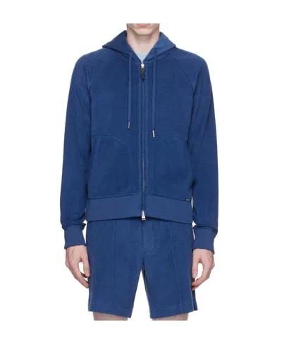 Tom Ford Zip-up Hoodie In Blue