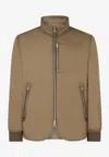 Tom Ford Zip-up Jacket In Tech Fabric In Sage