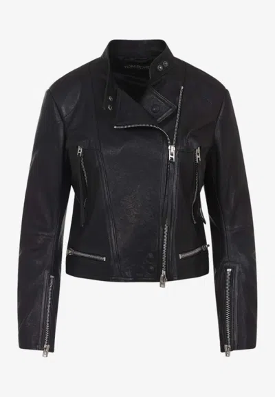 TOM FORD ZIP-UP LEATHER RACER JACKET