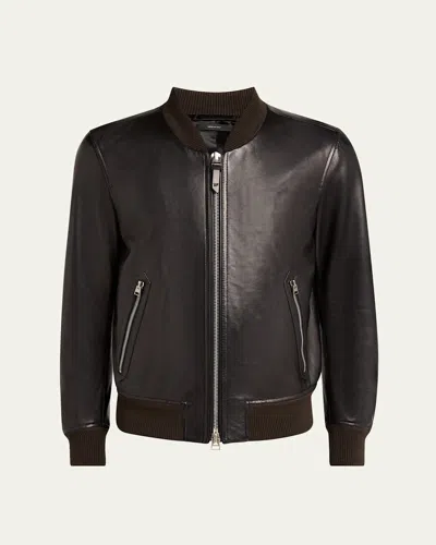 TOM FORD ZIP-UP NAPPA LEATHER BOMBER JACKET