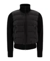 Tom Ford Mens Black Hybrid Funnel-neck Shell-down Knitted Jacket In Black