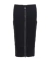 Tom Ford Panelled Leather And Cotton-blend Jersey Midi Skirt In Black