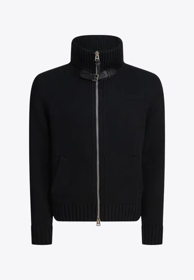 TOM FORD ZIP-UP RIBBED WOOL JACKET