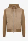 Tom Ford Zip-up Suede Wool Jacket In Brown