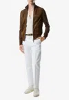 Tom Ford Zip-up Suede Wool Jacket In Brown