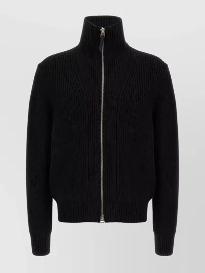 TOM FORD ZIP-UP SWEATER WITH RIBBED TEXTURE
