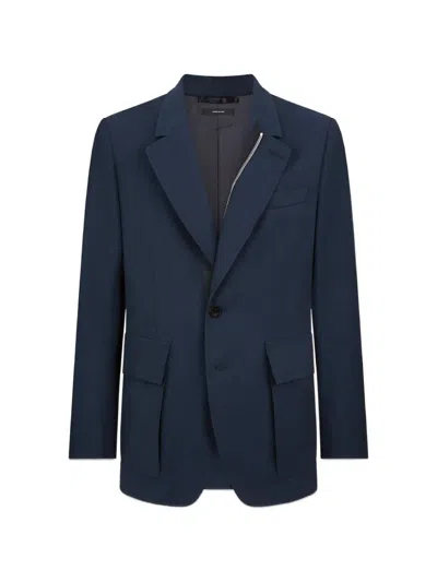 Tom Ford Zip-detail Blazer In Blue