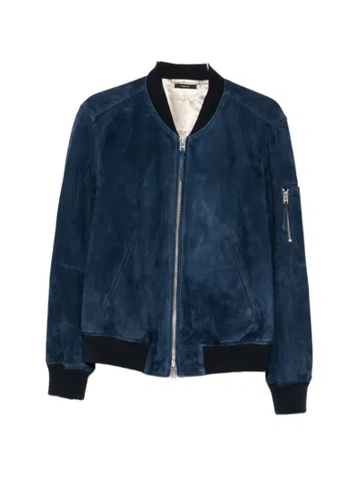 Tom Ford Zip-fastening Leather Jacket In Blue
