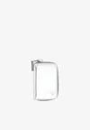 Tom Ford Zipped Cardholder In Metallic Leather In Silver