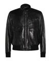 Tom Ford Leather Jacket With Front Pockets And High Collar