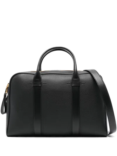 Tom Ford Zipped Leather Briefcase In Black