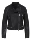 Tom Ford Leather Jacket With Adjustable Waist And Pockets In Black