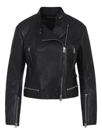 TOM FORD ZIPPED LEATHER JACKET