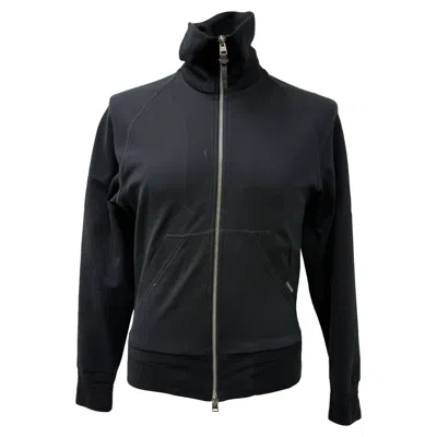Tom Ford Zipped Sweater In Black Cotton
