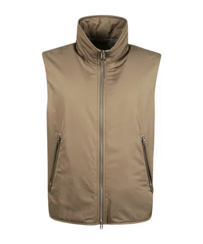 Tom Ford Zipped Vest In Brown