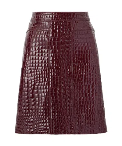 Tom Ford Zipper Skirt In Red