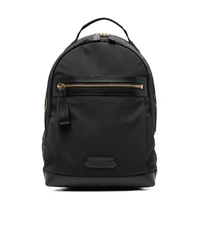 Tom Ford Zippered Backpack In Black