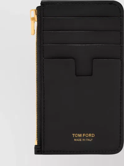 Tom Ford Zippered Card Holder Featuring Gold-tone Hardware