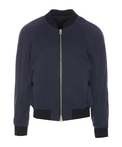 Tom Ford Olive Green Lyocell Bomber Jacket In Blue