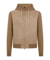 Tom Ford Zip-up Suede Wool Jacket In Brown