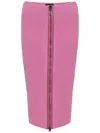 Tom Ford Zippered Skirt In Pink Knit  In Rosa