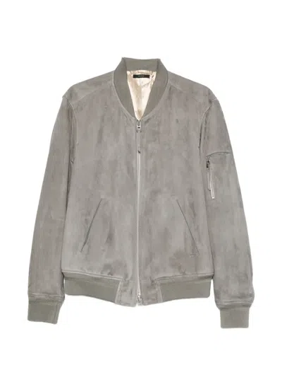 Tom Ford Zip-pocket Bomber Jacket In Gray