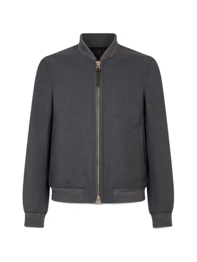Tom Ford Zip-up Bomber Jacket In Gray