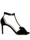 Tom Ford Black Medium Heeled Viscose Sandals With Golden Buckle