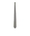 Tom Ford Checkered Pointed Tip Tie In Gray
