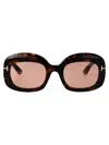 Tom Ford Eyewear Rectangle Frame Sunglasses In Brown