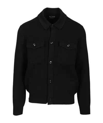 Tom Ford Lontg-sleeved Buttoned Cardigan In Black