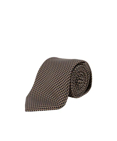 Tom Ford Patterned Pointed-tip Tie In Black