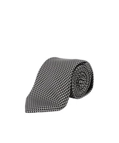 Tom Ford Patterned Pointed-tip Tie In Black