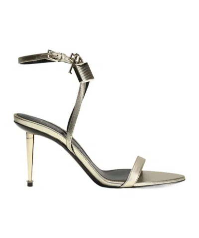 Tom Ford Pointed Toe Padlock Sandals In Brown