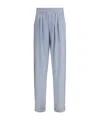 Tom Ford Striped Turn-up Hem Trousers In Blue