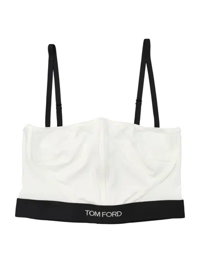 TOM FORD TOM FORD-STYLE MINI MODAL TOP WITH LOGO JACQUARD BAND & GOLD-TONE HARDWARE