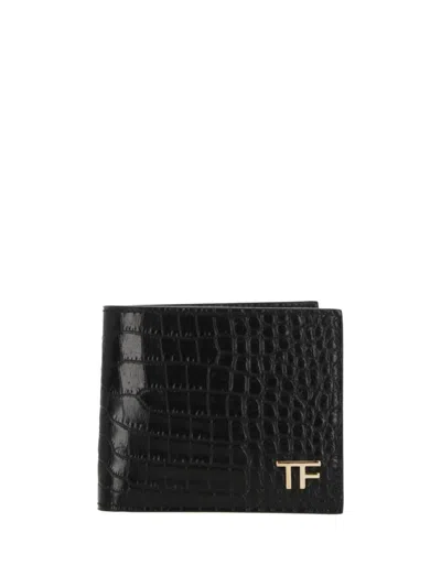 Tom Ford Man Black Wallet Yt228 Lcl168 G In 黑色的