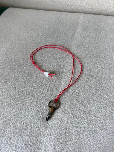 Pre-owned Tom Sachs Quarter Screw Necklace In Red
