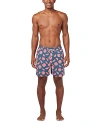 Tom & Teddy Citrus Swim Trunks In Blue & Rouge