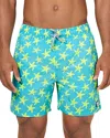 Tom & Teddy Men's Starfish-print Swim Shorts In Sky  Yellow