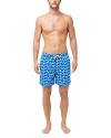 Tom & Teddy Turtle Print Swim Trunks In Blue & Ice Green