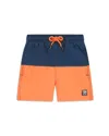 Tom & Teddy Kids' Colorblock Performance Swim Trunks In Blue  Orange
